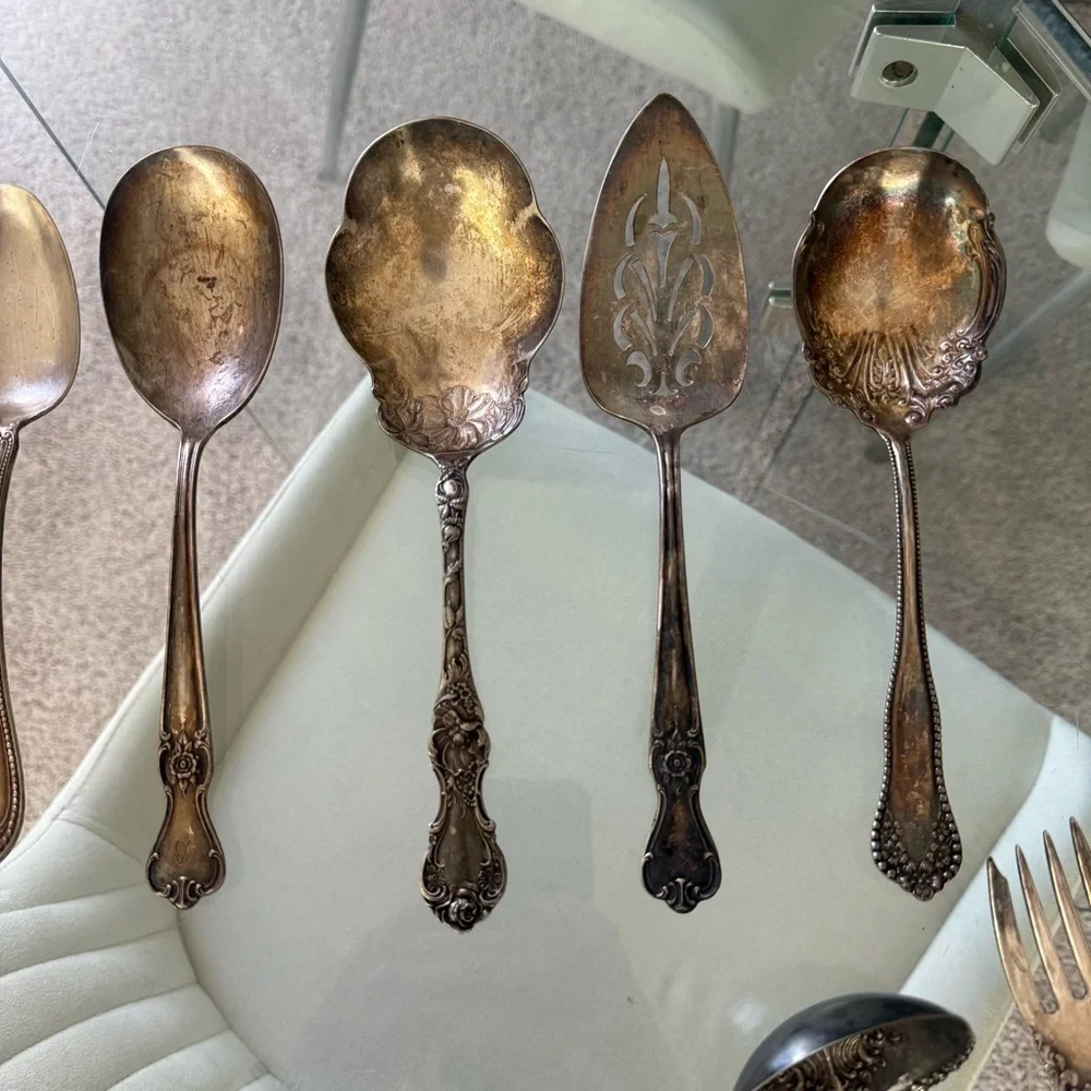 Vintage 1835 R. Wallace Silver Plate Set of Kitchen Utensils